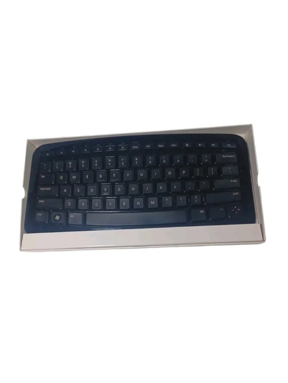 Microsoft Arc Wireless Keyboard 1392 Black w/ USB Dongle - No Batteries - Tested